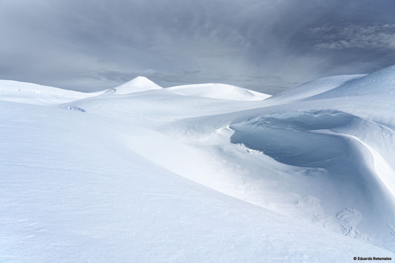 South East Face of Villarrica Volcano in the middle of winter