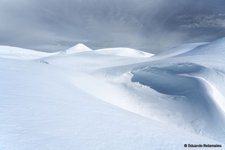 South East Face of Villarrica Volcano in the middle of winter